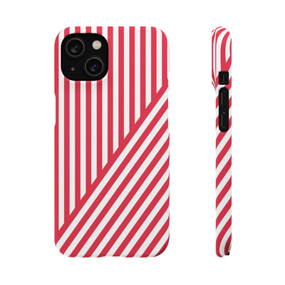 Aesthetic Winterberry Red Stripes Cute Phone Case Sleek Snap - For iPhone 17 Pro Max iPhone 16 Pro iPhone 15 Iphone 14 Plus 13 Pro 12 11 10 Gift - Studio40ParkLane