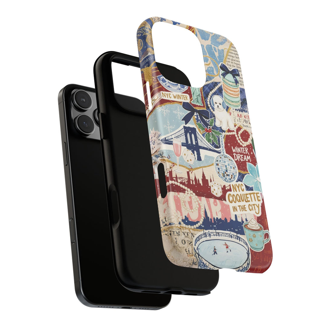 New York Winter Coquette Collage Tough Premium Phone Case - For iPhone 17 Pro Max iPhone 16 Pro iPhone 15 Iphone 14 Plus 13 Pro 12 11 10 XR