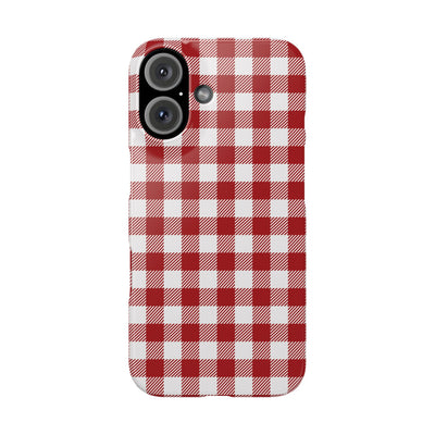 Slim Red Gingham Gift for Her Cute Phone Cases for Iphone 16 Pro Max | iPhone 15 Case | iPhone 15 Pro Max Case, Iphone 14, 13, 12, 11, 10, 8, 7