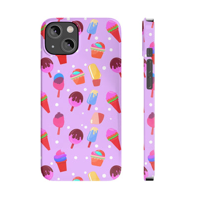 Slim Cute iPhone Cases - | iPhone 15 Case | iPhone 15 Pro Max Case, Iphone 14 Case, Iphone 14 Pro Max, Iphone 13, Summer Ice-cream Pink