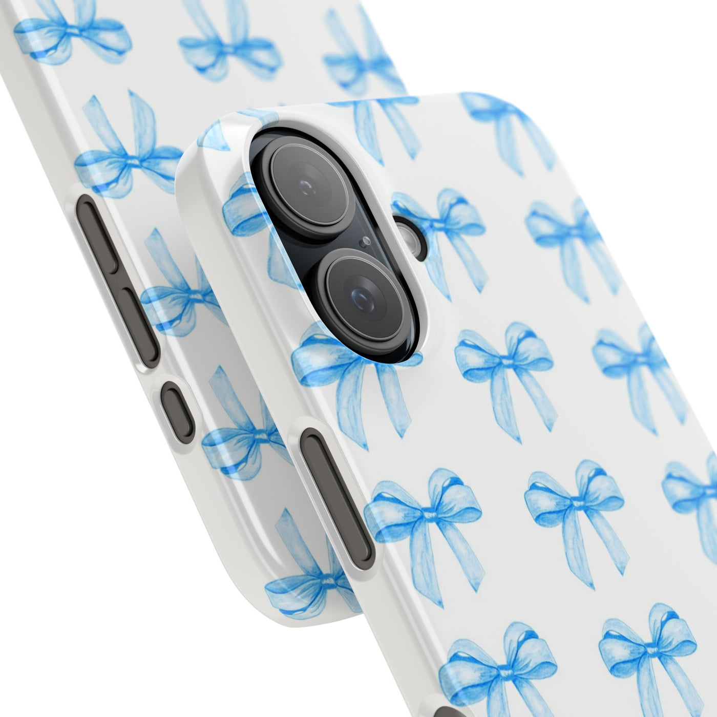 Slim Blue Bows Cute Phone Cases for Iphone 16 Pro Max | iPhone 15 Case | iPhone 15 Pro Max Case, Iphone 14, Iphone 14 Pro Max, Iphone 13 12 11 8 7