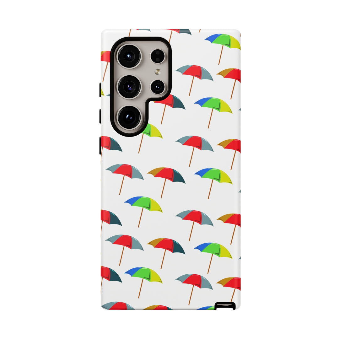 Cute Samsung Phone Case | Aesthetic Samsung Phone Case | Galaxy S23, S22, S21, S20 | Colorful Beach Parasols, Protective Phone Case - Studio40ParkLane