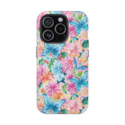 Butterflies Flowers Magsafe Cute Phone Case for Iphone Gift for Her, iPhone 16 Case iPhone 15 Pro Max Case, Iphone 14, Iphone 14 Pro Max, 13, 12