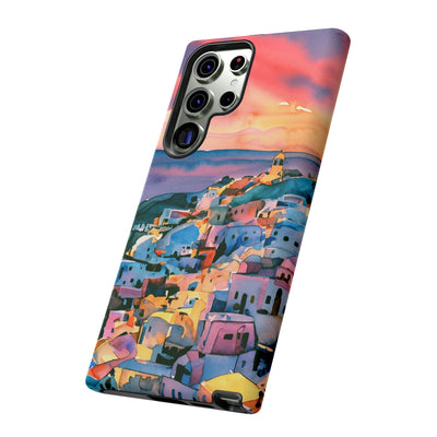 Impact Resistant, Greek Sunset, Cute Phone Cases for Samsung S24, S23, S22, S21, IPhone 15 pro Iphone 14 pro Iphone 13 IPhone 12 Iphone 11