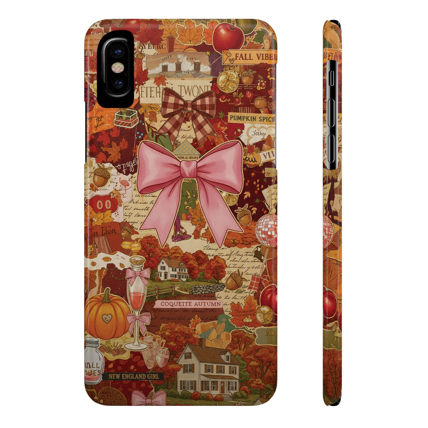 New England fall Coquette Collage Cute Phone Case for Iphone 16 - | iPhone 15 Pro Max Case | iPhone 14 Case Iphone 13 12 11 10 9 8 7 X XS - Studio40ParkLane
