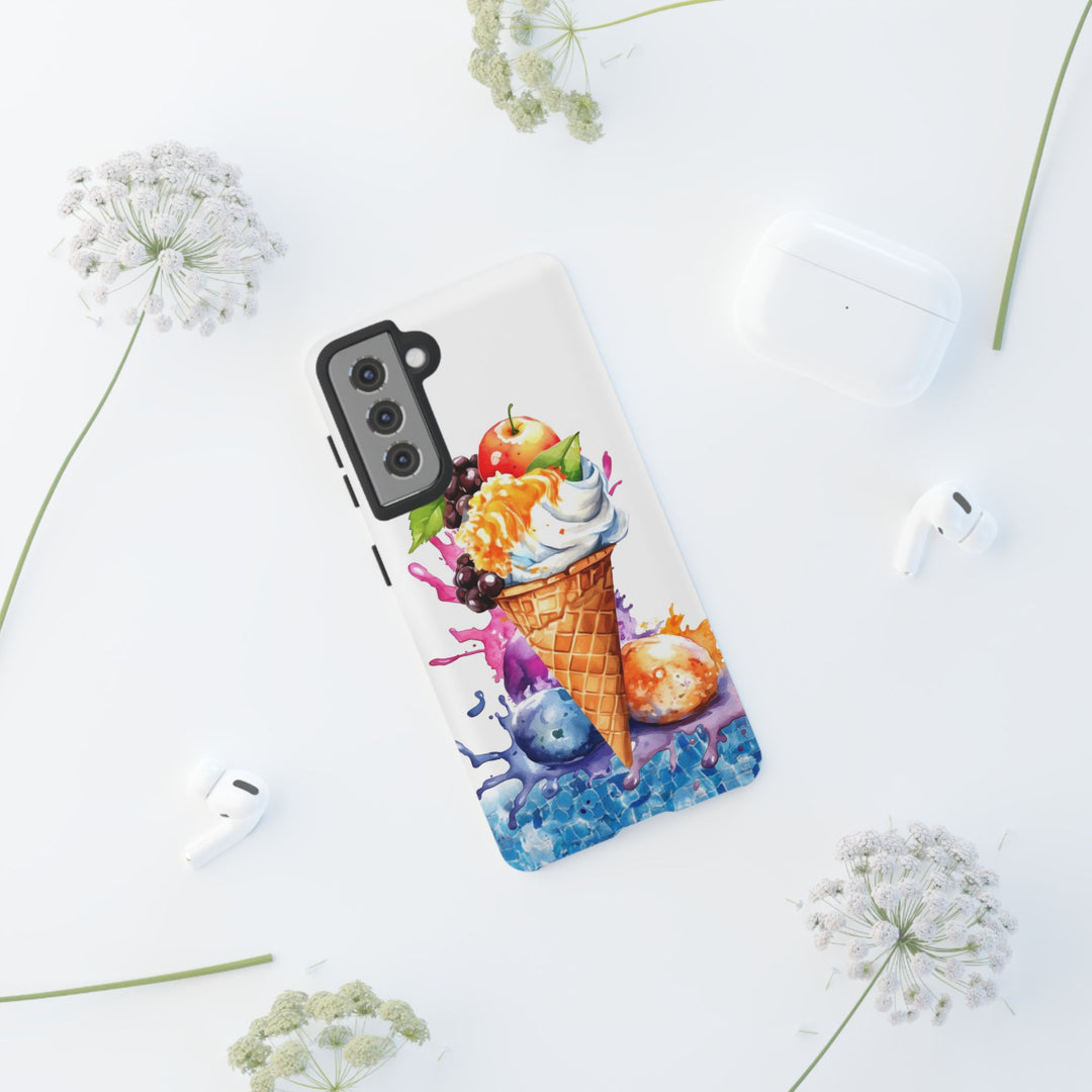 Impact Resistant, Summer Ice Cream Cone, Cute Phone Cases for Samsung S24, S23, S22, S21, IPhone 15 pro Iphone 14 pro Iphone 13 IPhone 12 Iphone 11 - Studio40ParkLane