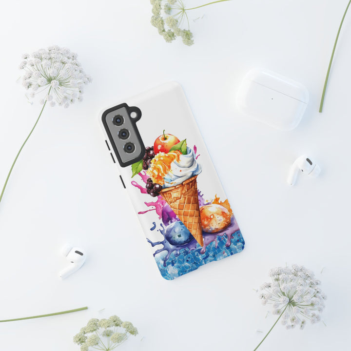 Impact Resistant, Summer Ice Cream Cone, Cute Phone Cases for Samsung S24, S23, S22, S21, IPhone 15 pro Iphone 14 pro Iphone 13 IPhone 12 Iphone 11 - Studio40ParkLane