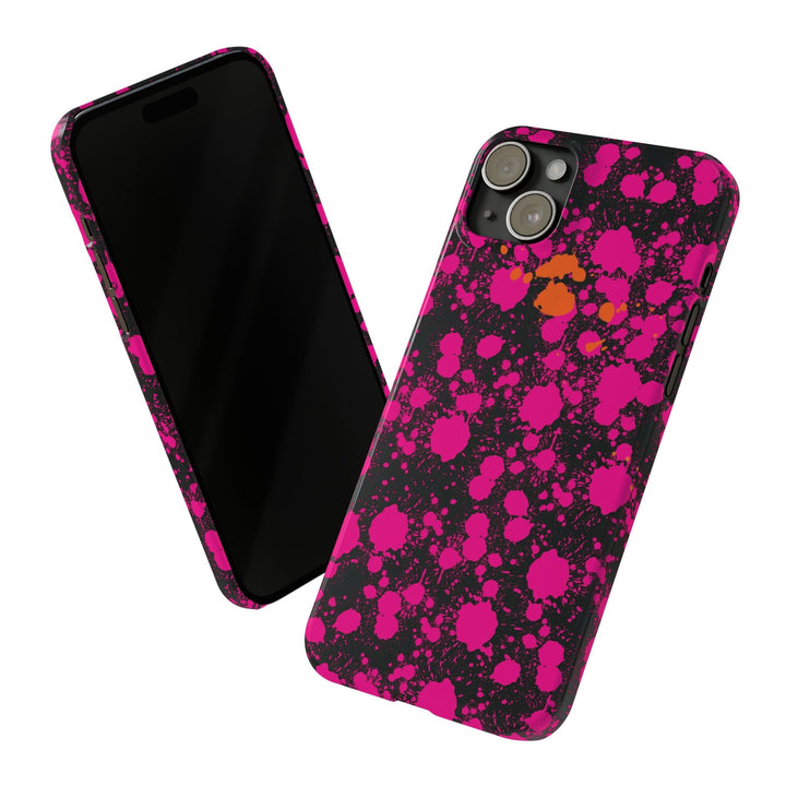 Slim Cute Phone Cases for Iphone - | iPhone 15 Case | iPhone 15 Pro Max Case, Iphone 14 Case, Iphone 14 Pro Max, Iphone 13, Pink Orange Paint Splash - Studio40ParkLane