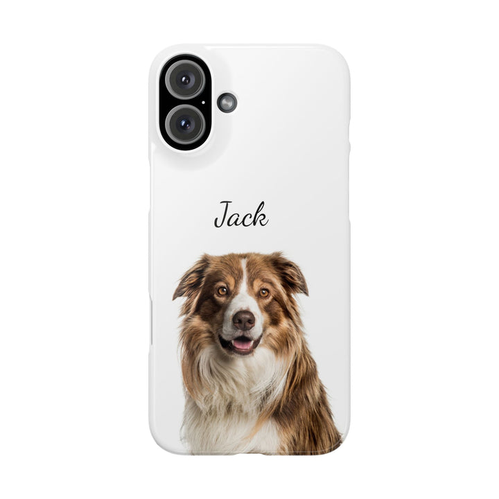 Slim Custom Personalized Pet Phone Cases Dog Phone Cases Cat Phone Cases for Iphone 16, 15, 14, 13, 12, 11, 8, 7 Custom Name Personalized Phone Case - Studio40ParkLane