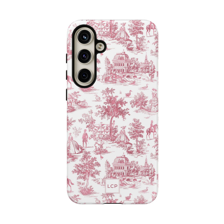 Personalized Custom French Toile Tough Cute Phone Case For Apple iPhone 18, 17, 16, 15 14, Pro Max, Samsung Galaxy S26, S25, S24 Plus Ultra
