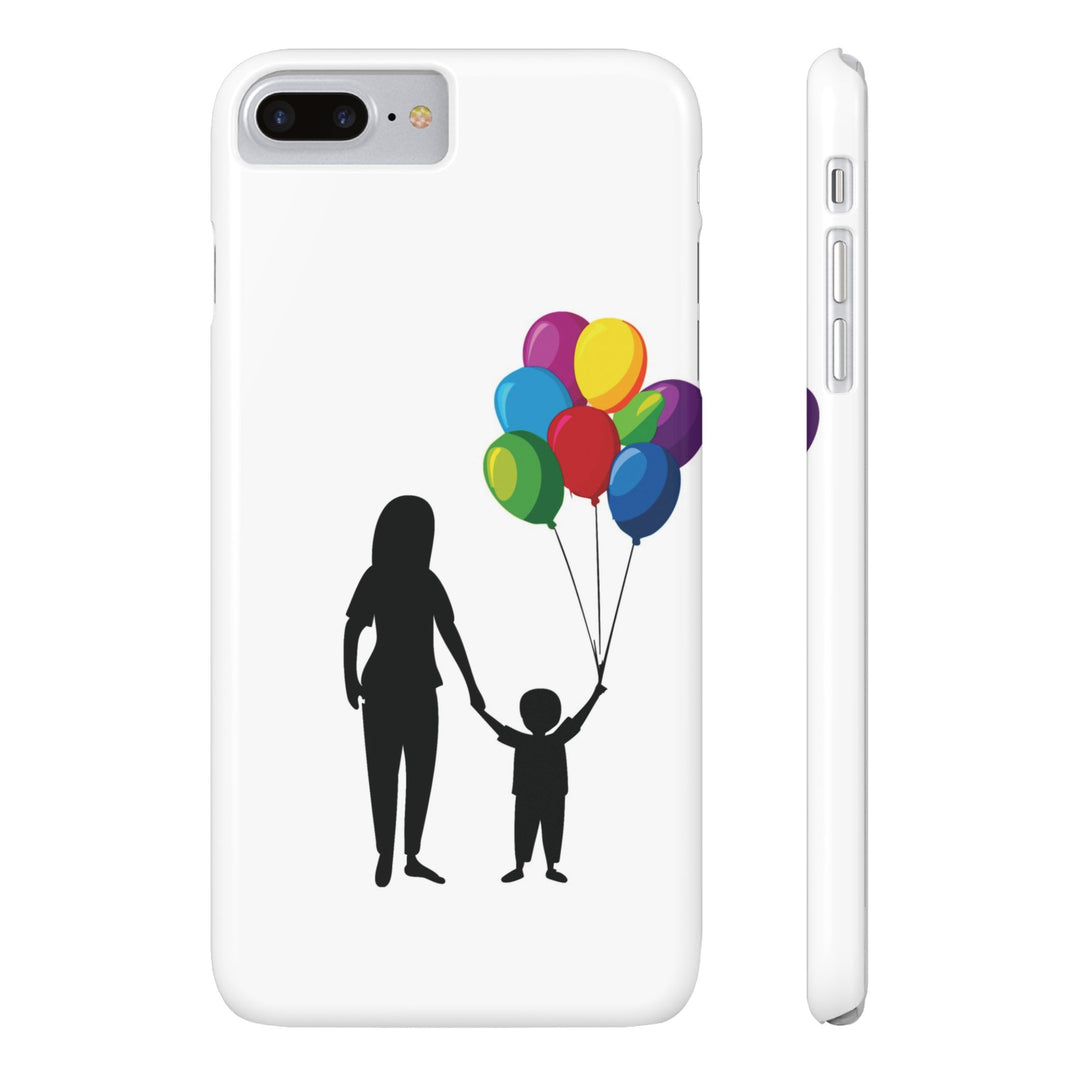 Slim Mother Child Balloons Gift for Her Cute Phone Cases for Iphone 16 Pro Max | iPhone 15 Case | iPhone 15 Pro Max Case, Iphone 14, 13, 12, 11, 10, 8, 7 - Studio40ParkLane