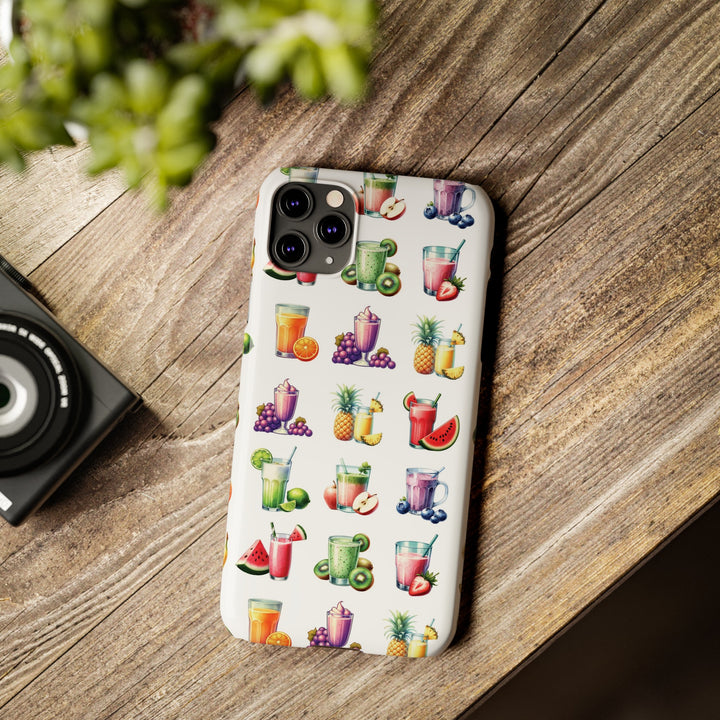 Slim Cute Phone Cases for Iphone - | iPhone 15 Case | iPhone 15 Pro Max Case, Iphone 14 Case, Iphone 14 Pro Max, Iphone 13, Tropical Summer Fruit Cocktail - Studio40ParkLane