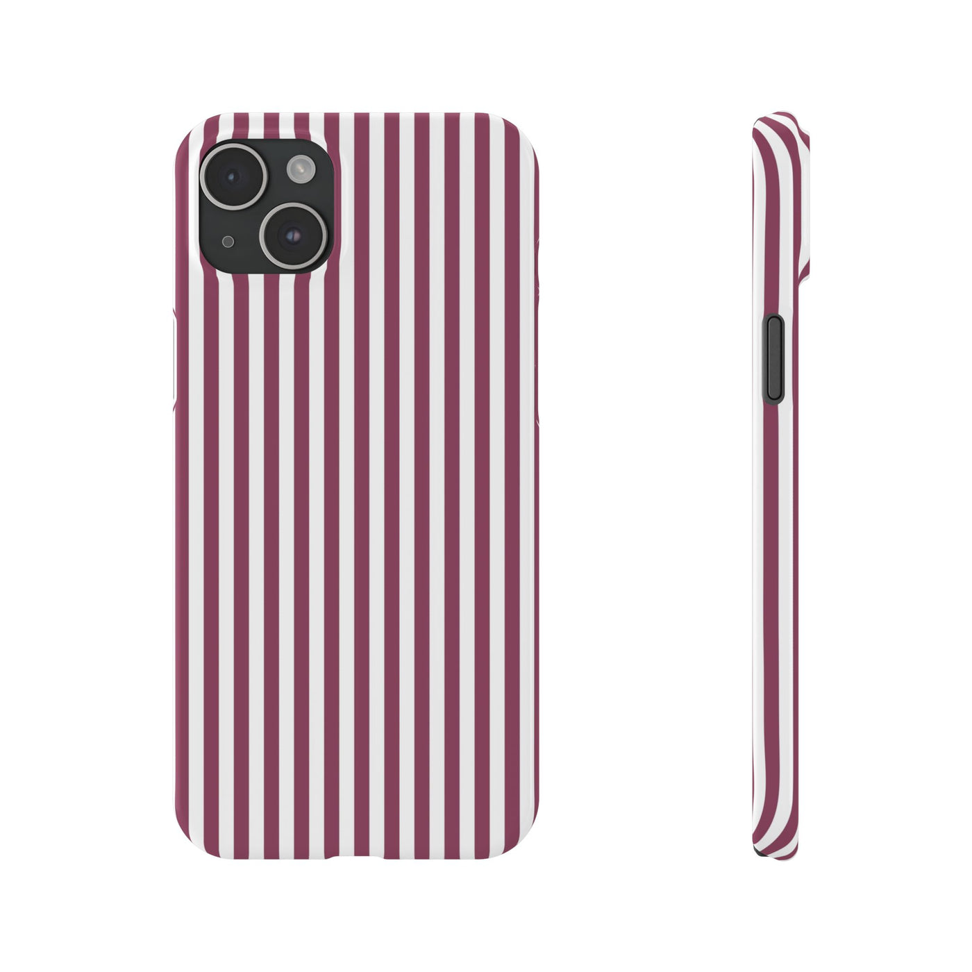 Slim Claret Red Striped Cute Phone Case for Iphone 16 - | iPhone 15 Pro Max Case | iPhone 14 Case Iphone 13 12 11 10 9 8 7 XS X Gift for Her - Studio40ParkLane