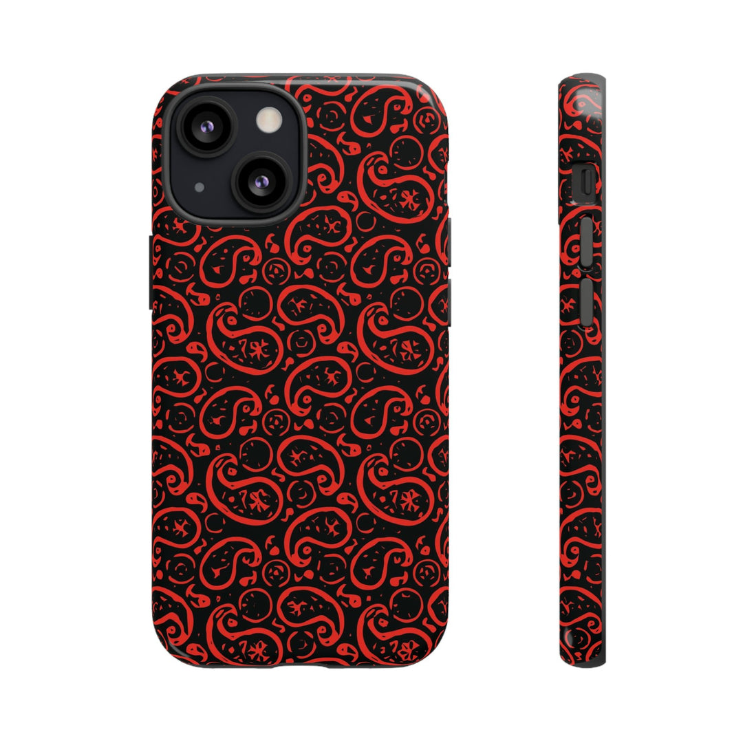Cute IPhone Case | iPhone 15 Case | iPhone 15 Pro Max Case, Iphone 14 Case, Iphone 14 Pro Max Case IPhone Case for Art Lovers, Paisley Red - Studio40ParkLane