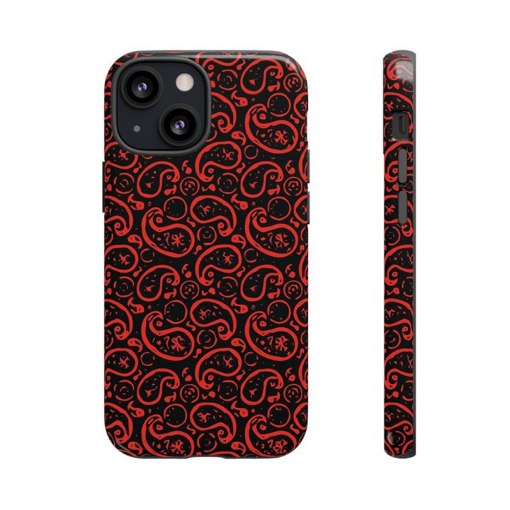 Cute IPhone Case | iPhone 15 Case | iPhone 15 Pro Max Case, Iphone 14 Case, Iphone 14 Pro Max Case IPhone Case for Art Lovers, Paisley Red - Studio40ParkLane