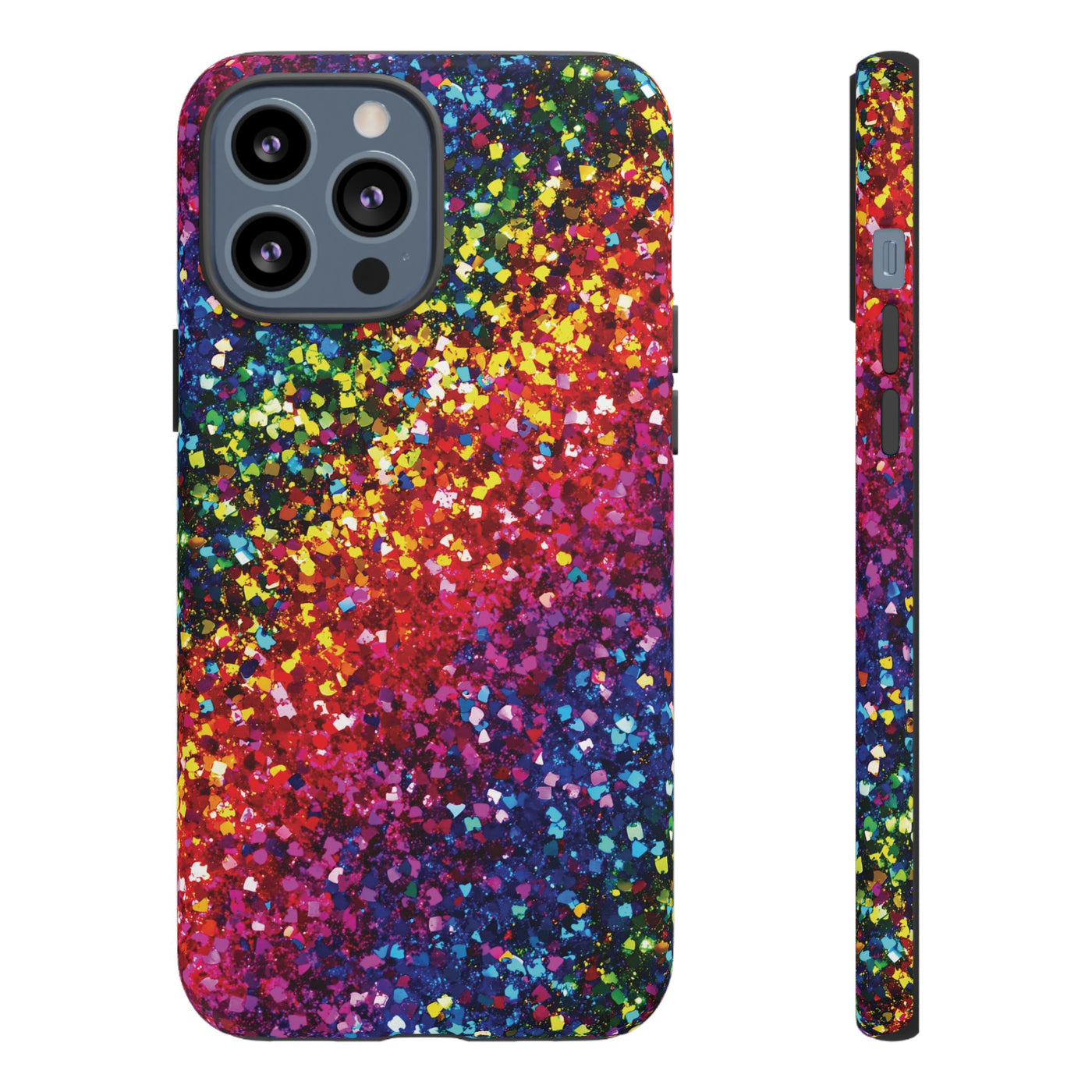 Faux Chic Play on Glitter Effect Cute Phone Case, for IPhone 16 pro Max | Iphone 15, Iphone 14, IPhone 13 Case, 11 8 7, Samsung Galaxy S24, S23, S22, S21, 2 Layer Protection