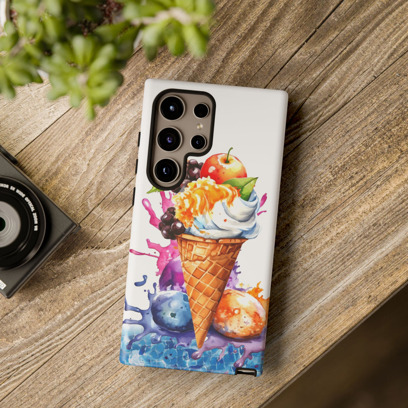 Impact Resistant, Summer Ice Cream Cone, Cute Phone Cases for Samsung S24, S23, S22, S21, IPhone 15 pro Iphone 14 pro Iphone 13 IPhone 12 Iphone 11