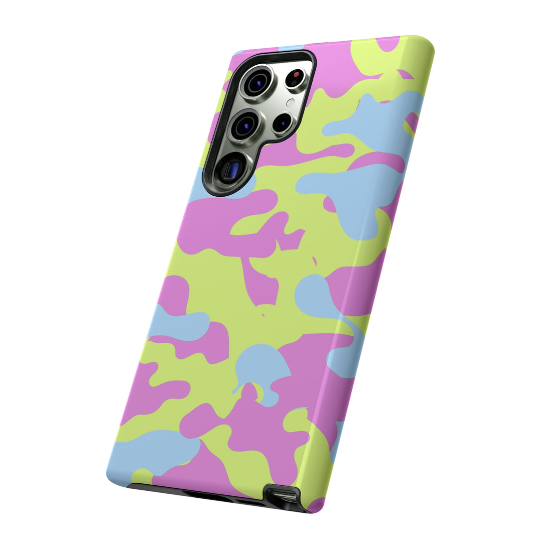 Cute Phone Case | Aesthetic Phone Cases| for Galaxy S23, S22, S21, S20 | Blue Pink Camouflage, Protective Phone Case - Studio40ParkLane