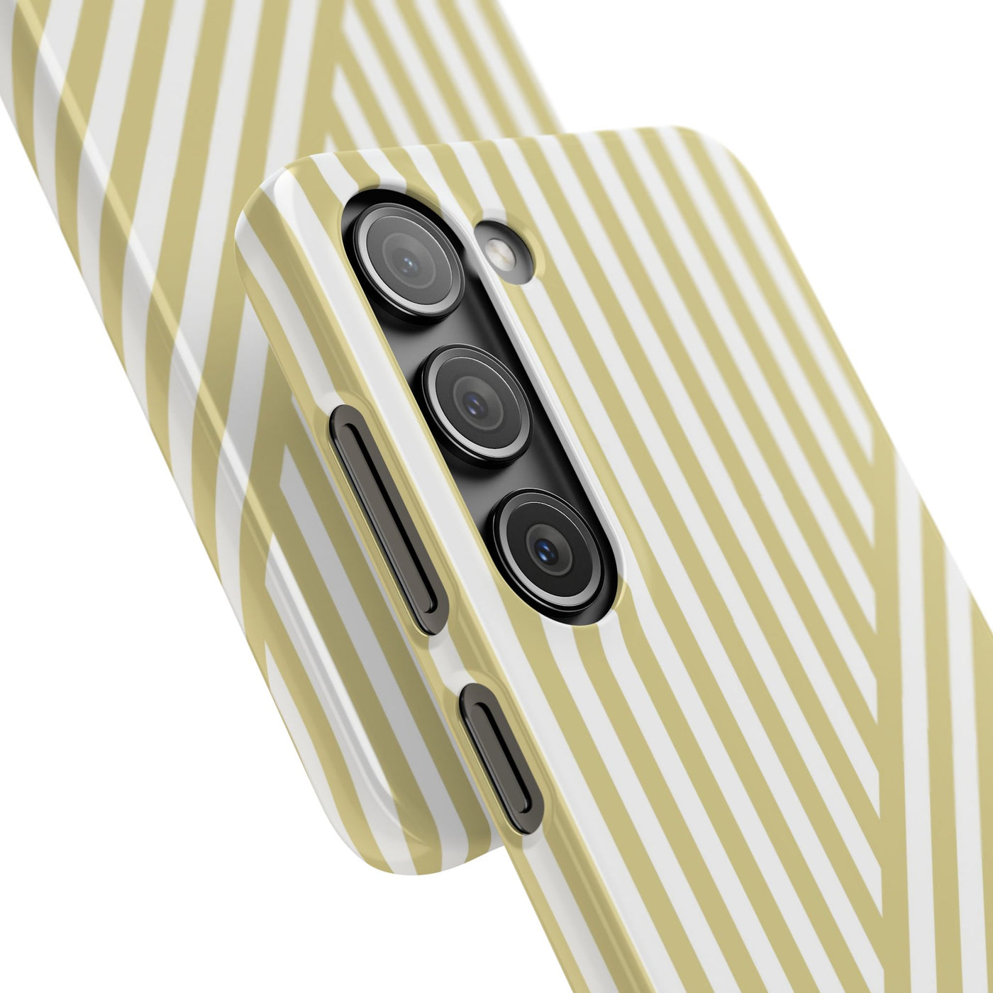 Aesthetic Yellow Beige Stripes Cute Phone Case Sleek Snap - For iPhone 17 Pro Max iPhone 16 Pro iPhone 15 Iphone 14 Plus 13 Pro 12 11 10 Gift