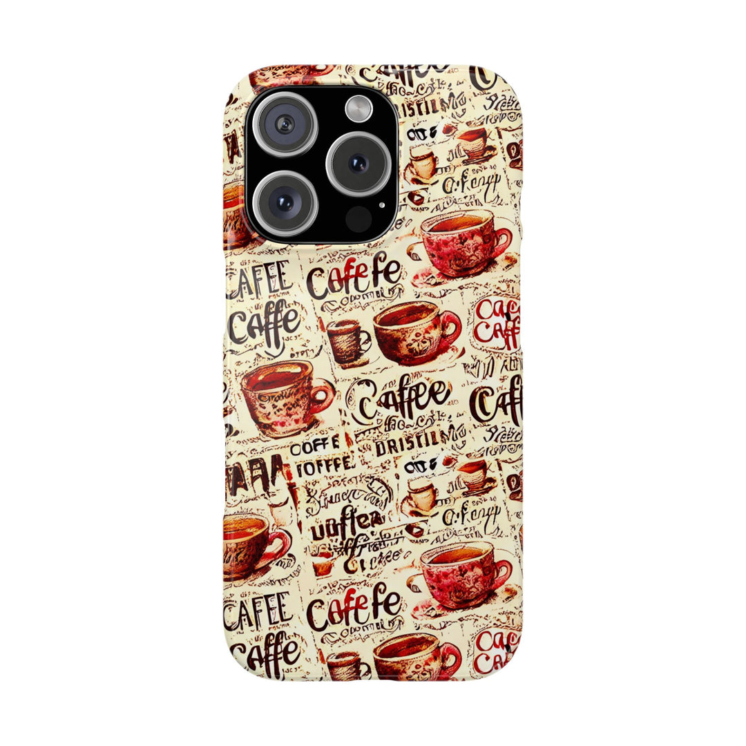 Slim Cute Phone Cases for Iphone - | iPhone 15 Case | iPhone 15 Pro Max Case, Iphone 14 Case, Iphone 14 Pro Max, Iphone 13, Paris Coffee Cup - Studio40ParkLane