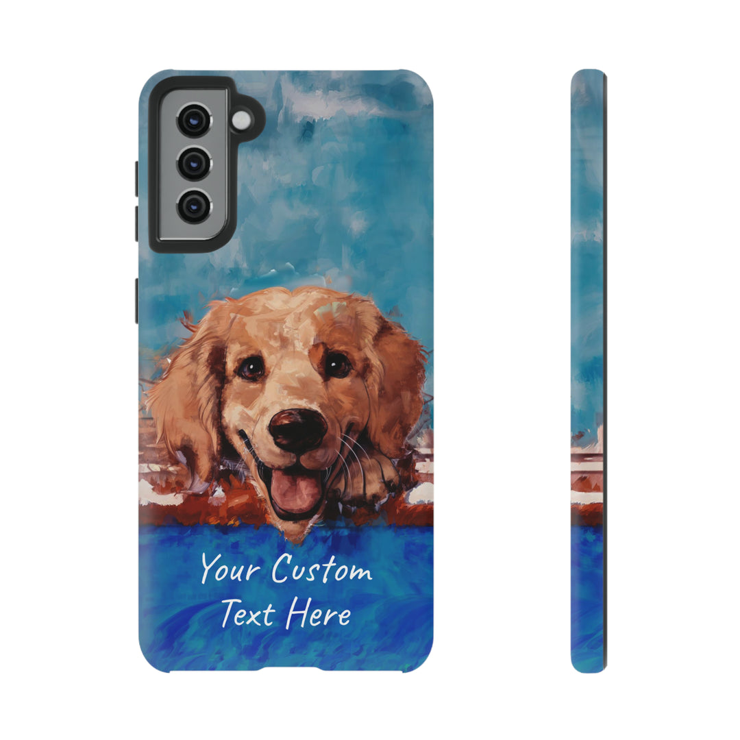 Personalize this Cute Samsung Phone Case | Golden Retriever Dog Samsung Phone Case | Galaxy S23, S22, S21, S20 | Personalized Samsung Cases - Studio40ParkLane