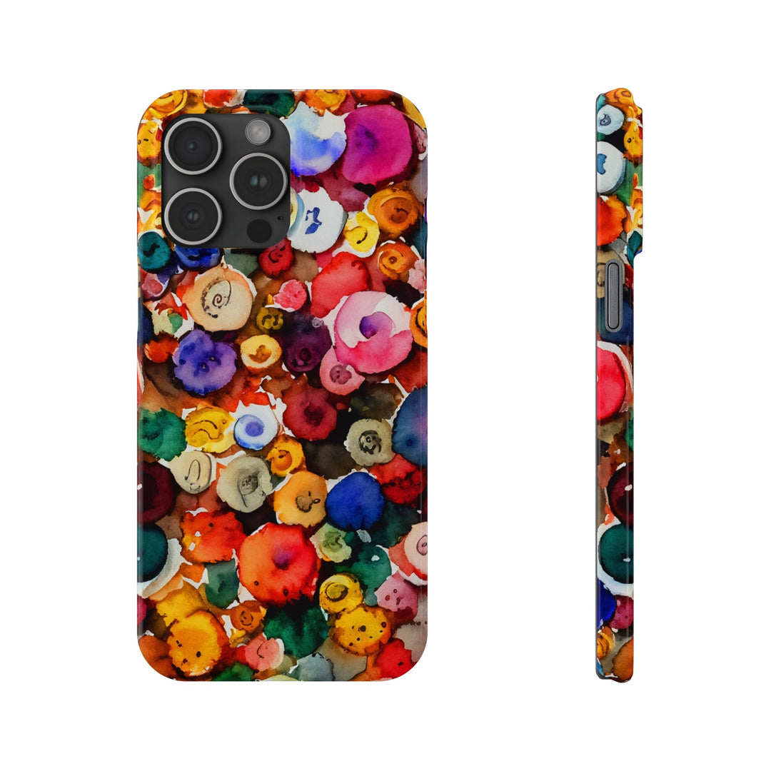 Slim Cute Phone Cases for Iphone | iPhone 15 Case | iPhone 15 Pro Max Case, Iphone 14, Iphone 14 Pro Max, Iphone 13, Colorful Buttons Abstract - Studio40ParkLane