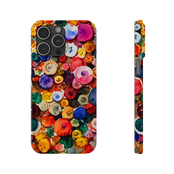 Slim Cute Phone Cases for Iphone | iPhone 15 Case | iPhone 15 Pro Max Case, Iphone 14, Iphone 14 Pro Max, Iphone 13, Colorful Buttons Abstract - Studio40ParkLane