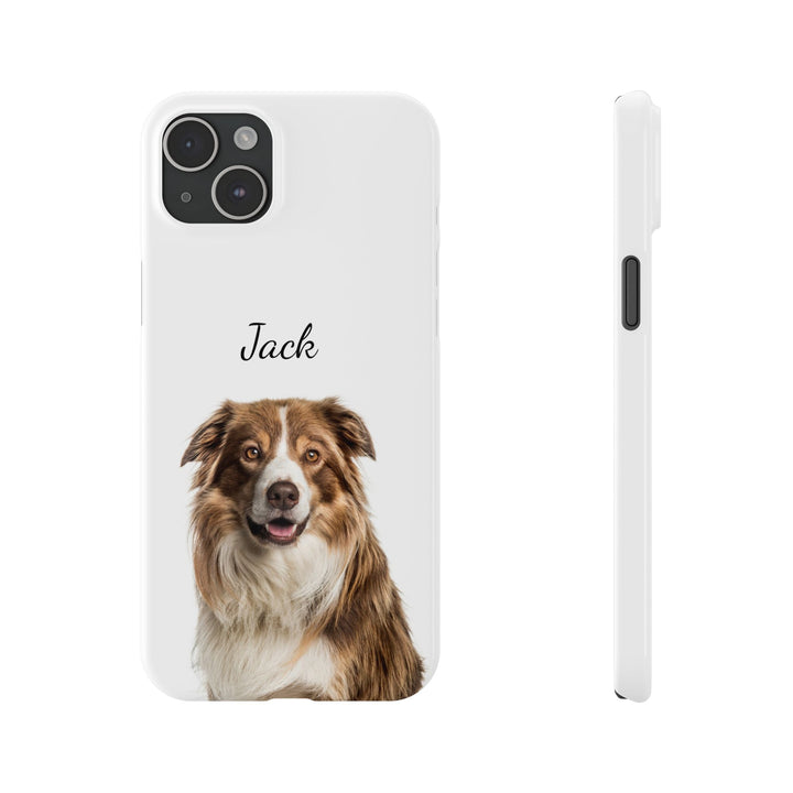 Slim Custom Personalized Pet Phone Cases Dog Phone Cases Cat Phone Cases for Iphone 16, 15, 14, 13, 12, 11, 8, 7 Custom Name Personalized Phone Case - Studio40ParkLane