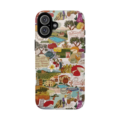 Italy Tuscany Coquette Collage Tough Premium Phone Case - For iPhone 17 Pro Max iPhone 16 Pro iPhone 15 Iphone 14 Plus 13 Pro 12 11 10 XR - Studio40ParkLane