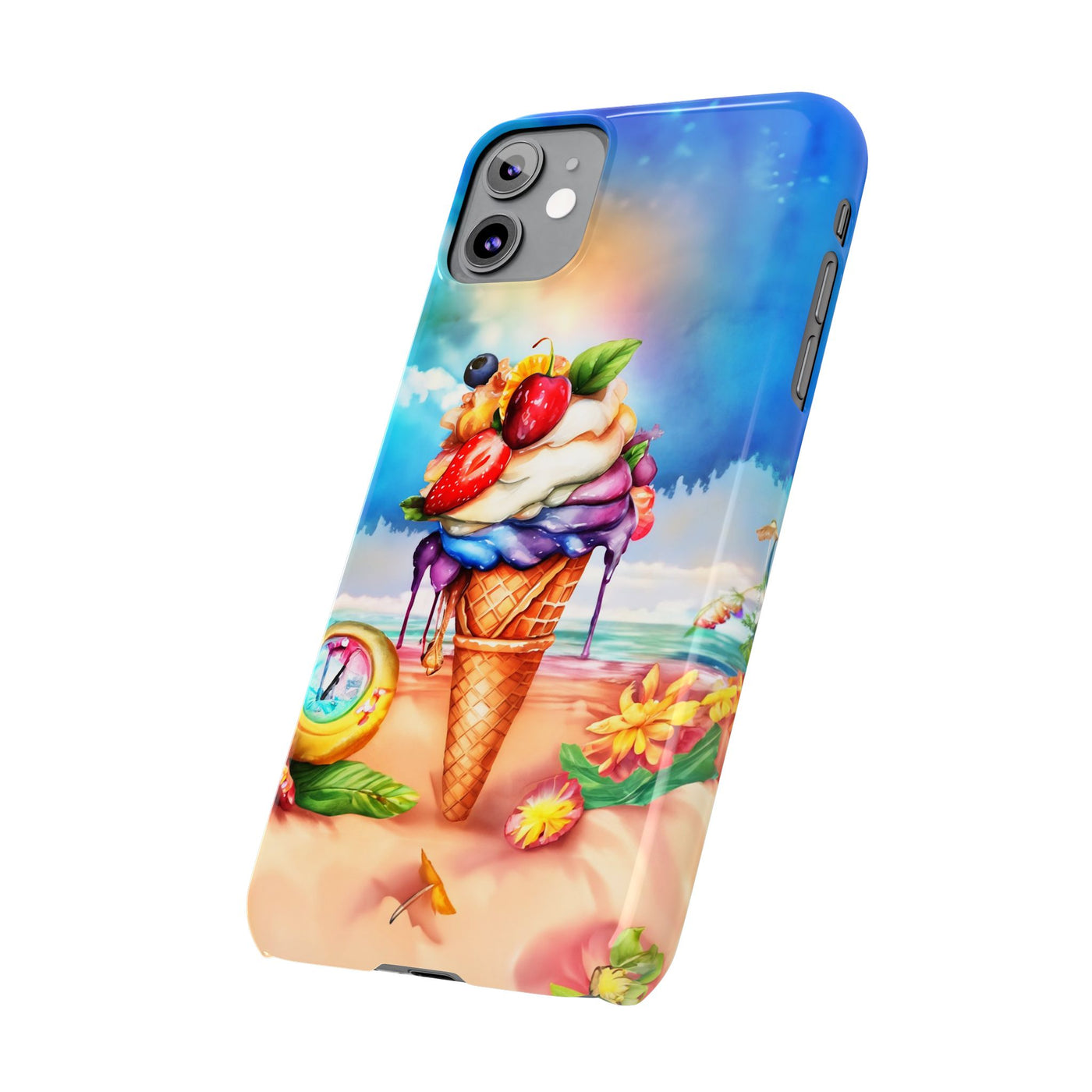 Summer Ice Cream Cone Slim Cute Phone Cases for Iphone  | iPhone 15 Case | iPhone 15 Pro Max Case, Iphone 14, Iphone 14 Pro Max, Iphone 13