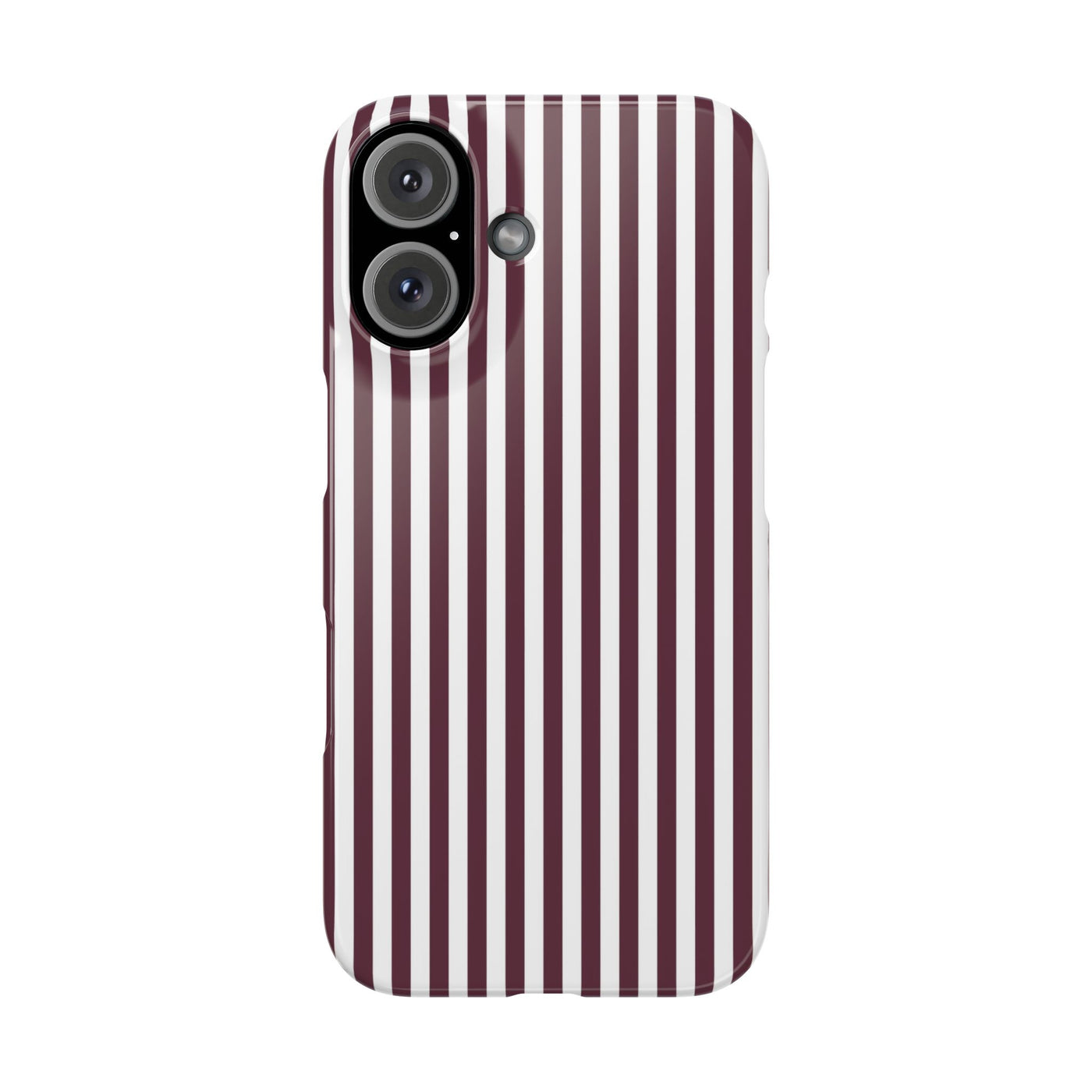 Slim Burgundy Wine Striped Cute Phone Case for Iphone 16 - | iPhone 15 Pro Max Case | iPhone 14 Case Iphone 13 12 11 10 9 8 7 Gift for Her - Studio40ParkLane
