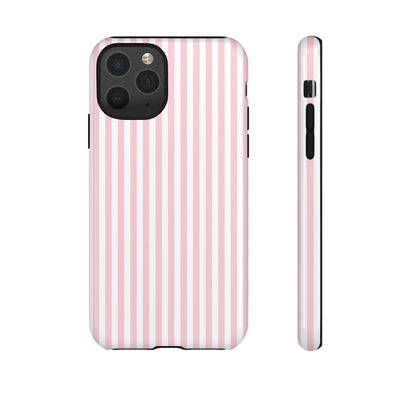 Tough Premium Sweet Pink Stripes Phone Case Gift for Her - For Apple iPhone 16 Pro Max 16e iPhone 15 Pro iPhone Iphone 14 Plus 13 Pro 12 SE XR - Studio40ParkLane