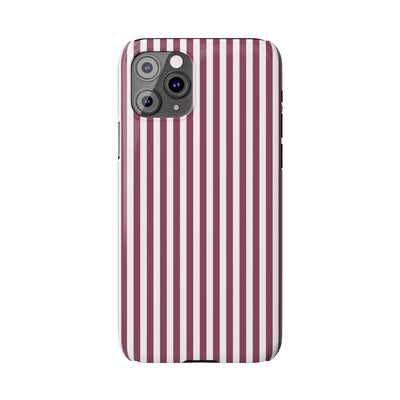 Slim Claret Red Striped Cute Phone Case for Iphone 16 - | iPhone 15 Pro Max Case | iPhone 14 Case Iphone 13 12 11 10 9 8 7 XS X Gift for Her - Studio40ParkLane