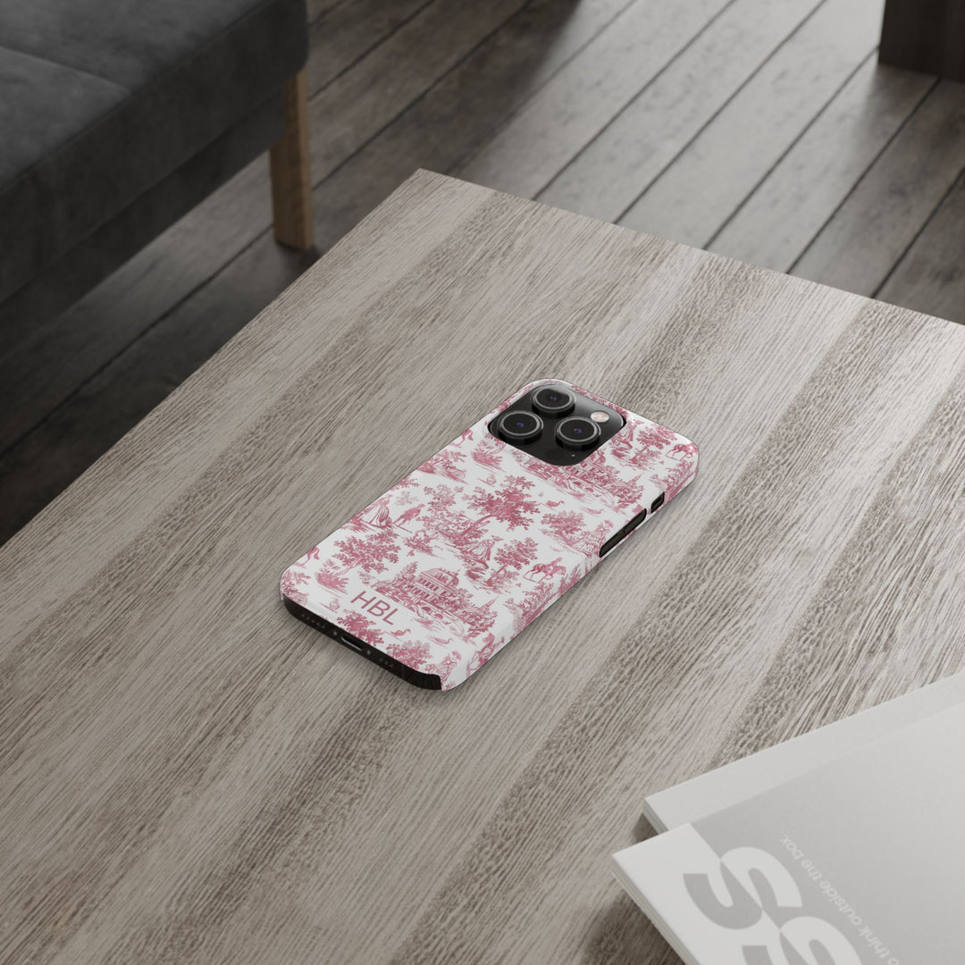 Slim Personalized Slim Pink Vintage French Toile Cute Phone Cases for Iphone 16 Pro Max | iPhone 15 Case | iPhone 15 Pro Max Case, Iphone 14, Iphone 14 Pro Max, Iphone 13 12 11 8 7 - Studio40ParkLane