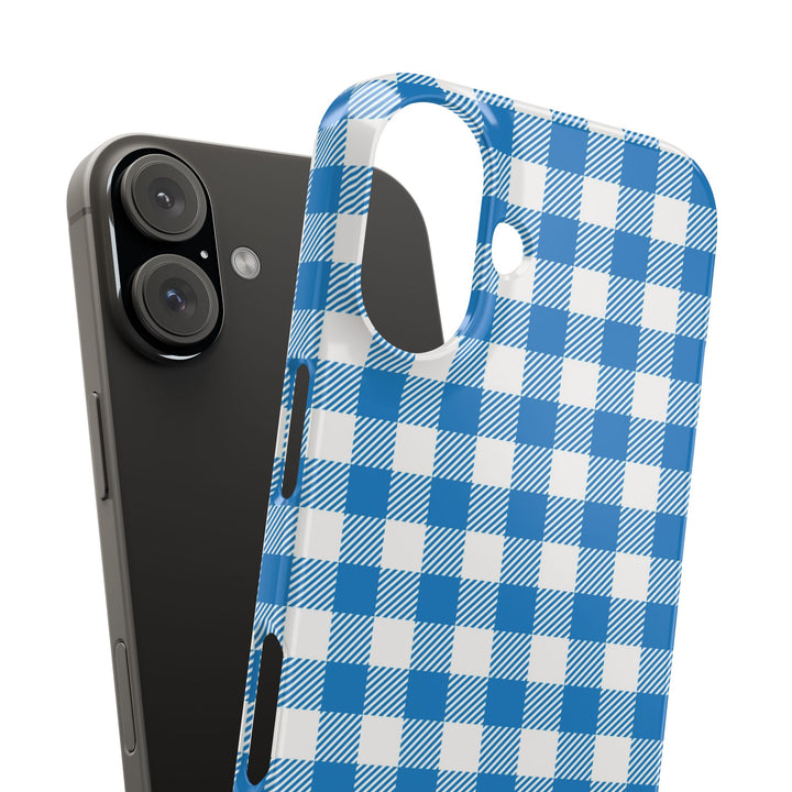 Slim Blue Gingham Gift for Her Cute Phone Cases for Iphone 16 Pro Max | iPhone 15 Case | iPhone 15 Pro Max Case, Iphone 14, 13, 12, 11, 10, 8, 7 - Studio40ParkLane