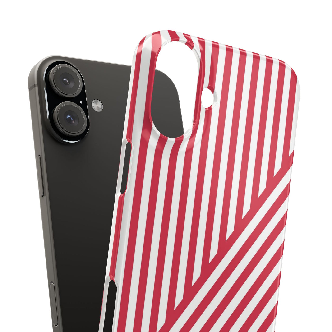 Aesthetic Winterberry Red Stripes Cute Phone Case Sleek Snap - For iPhone 17 Pro Max iPhone 16 Pro iPhone 15 Iphone 14 Plus 13 Pro 12 11 10 Gift - Studio40ParkLane