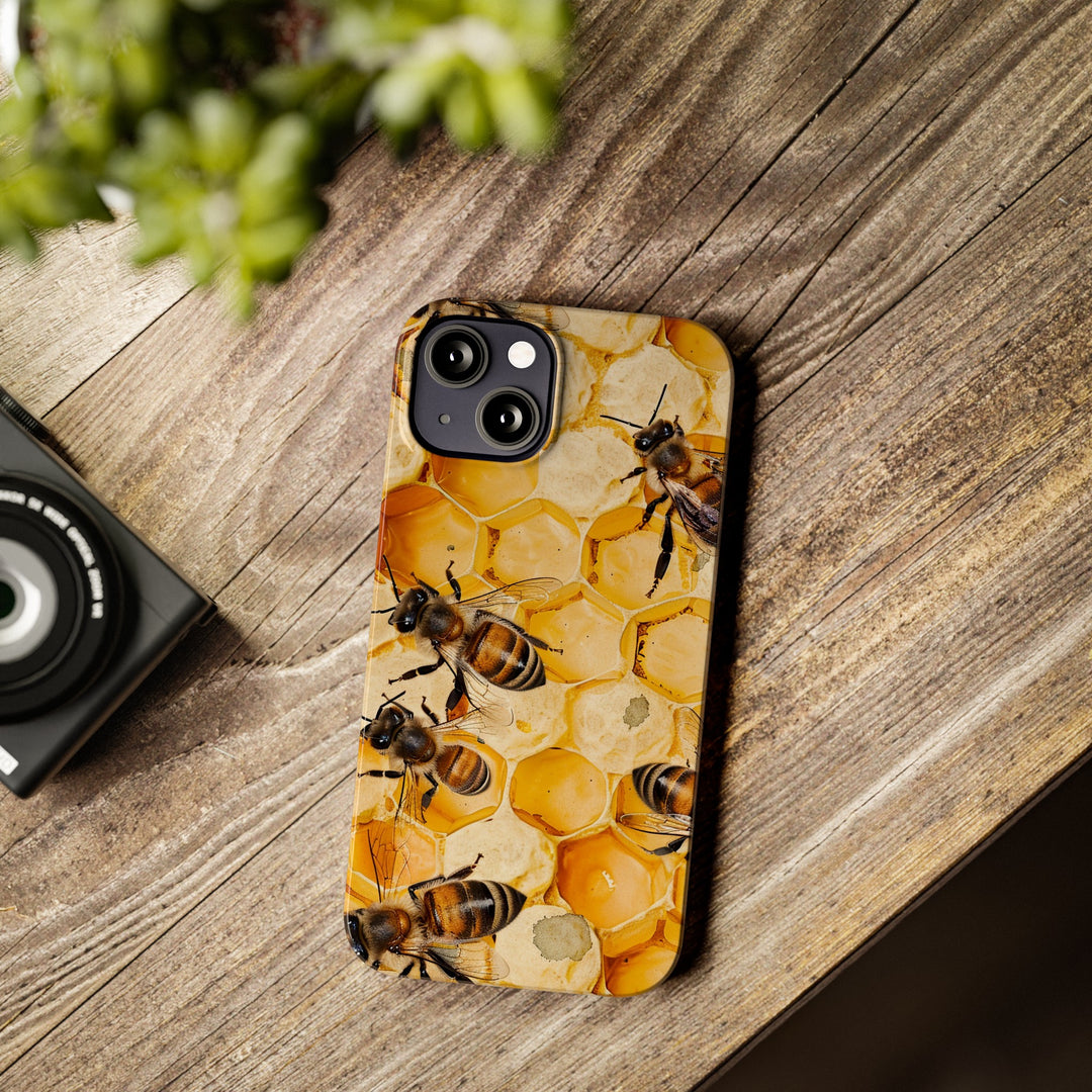 Slim Cute Phone Cases for Iphone - | iPhone 15 Case | iPhone 15 Pro Max Case, Iphone 14 Case, Iphone 14 Pro Max, Iphone 13, Summer Honey Bees - Studio40ParkLane