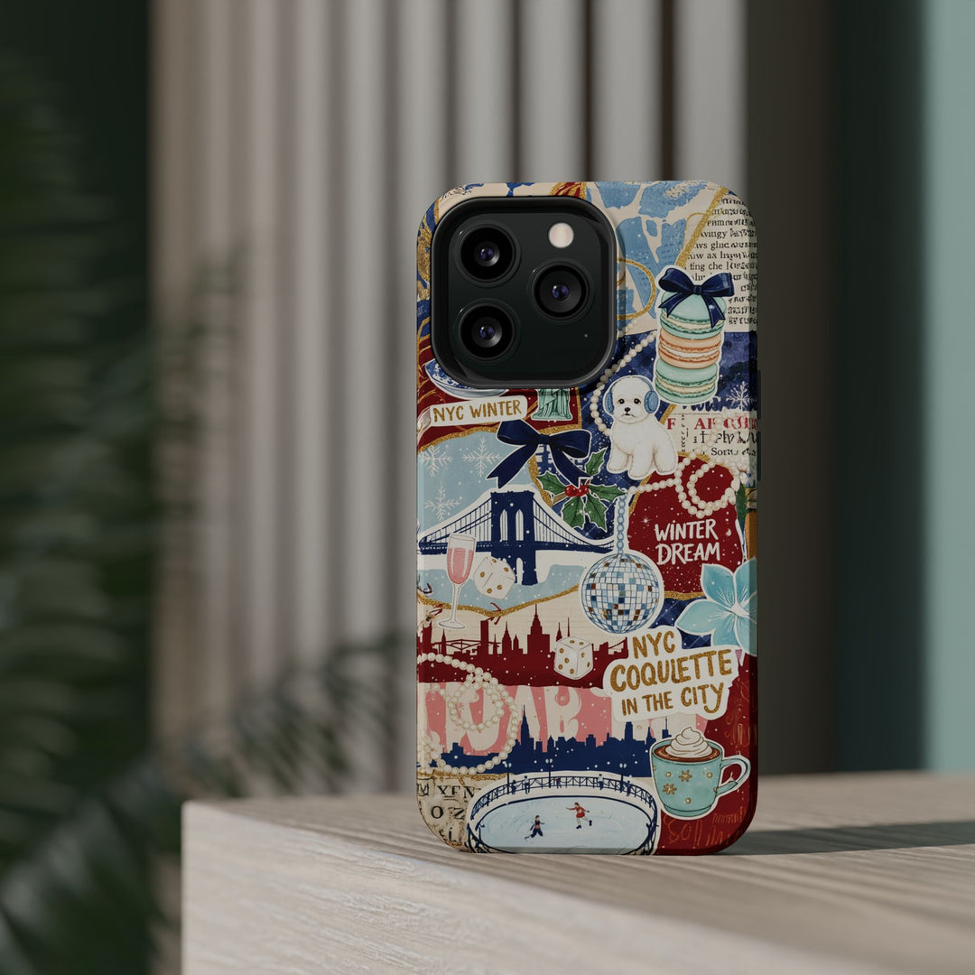 New York Winter Coquette Collage Tough Magsafe Cute Phone Cases for Iphone | iPhone 17 Pro Max Case, Iphone 16, Iphone 15 14 13 12 11 10 9