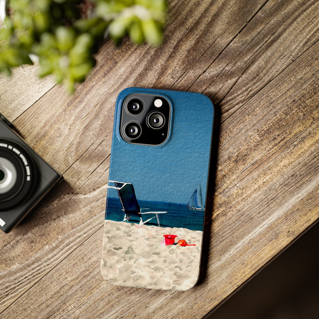 Slim Cute Phone Cases for Iphone - | iPhone 15 Case | iPhone 15 Pro Max Case, Iphone 14 Case, Iphone 14 Pro Max, Iphone 13, Summer Beach Chair Watercolor - Studio40ParkLane