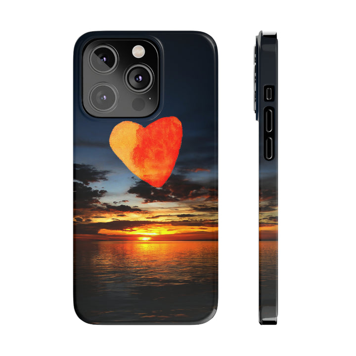 Slim Cute Phone Cases for Iphone - | iPhone 15 Case | iPhone 15 Pro Max Case, Iphone 14 Case, Iphone 14 Pro Max, Iphone 13, Rising Heart Sunset - Studio40ParkLane