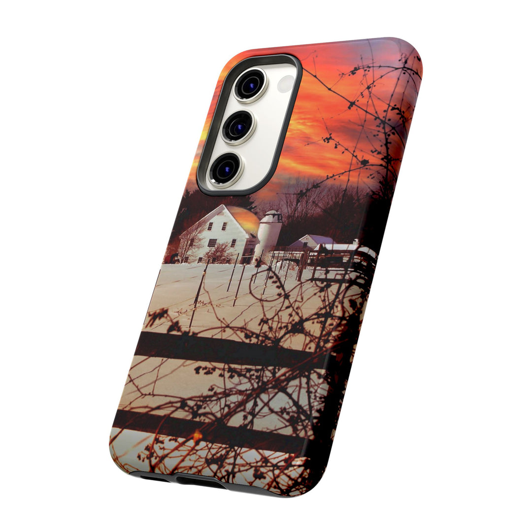 Impact Resistant, Winter Sunset Cute Phone Cases for Samsung S24, S23, S22, S21, IPhone 15 pro Iphone 14 pro Iphone 13 IPhone 12 Iphone 11 - Studio40ParkLane