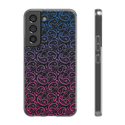 Cute Flexi Samsung Phone Cases, Blue Pink Paisley Galaxy S23 Phone Case, Samsung S22 Case, Samsung S21 Case, S20 Plus