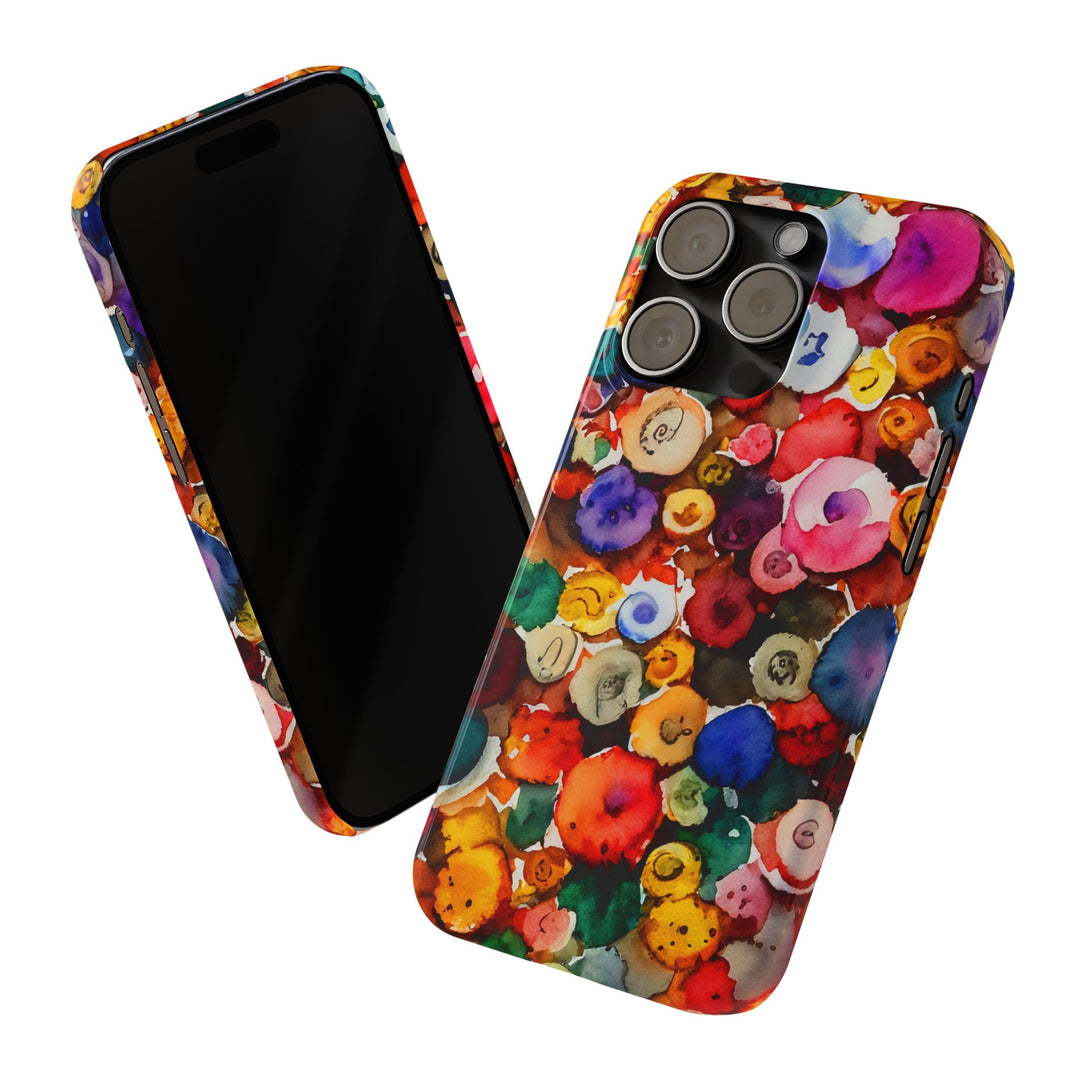 Slim Cute Phone Cases for Iphone | iPhone 15 Case | iPhone 15 Pro Max Case, Iphone 14, Iphone 14 Pro Max, Iphone 13, Colorful Buttons Abstract - Studio40ParkLane