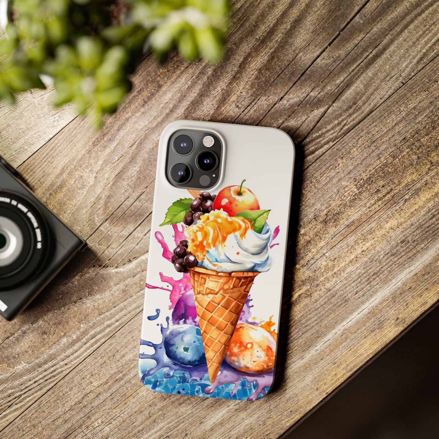 Slim Summer Ice Cream Cone Slim Cute Phone Cases for Iphone  | iPhone 15 Case | iPhone 15 Pro Max Case, Iphone 14, Iphone 14 Pro Max, Iphone 13