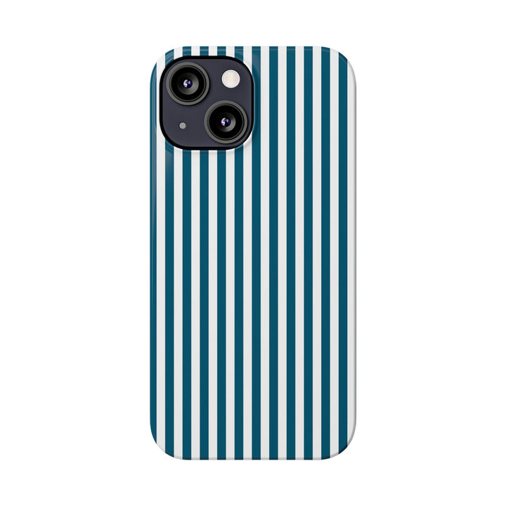 Slim Teal Blue Striped Cute Phone Case for Iphone 16 - | iPhone 15 Pro Max Case | iPhone 14 Case Iphone 13 12 11 10 9 8 7 X XS Gift for Her - Studio40ParkLane