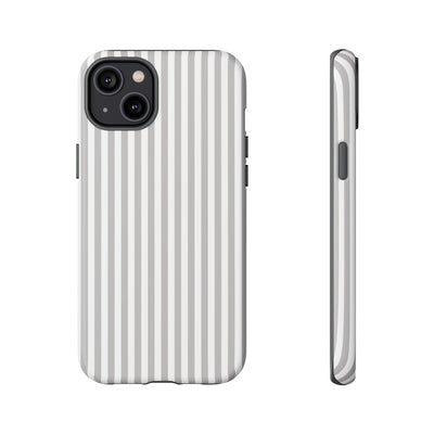 Tough Premium Ash Grey Stripes Phone Case Gift for Her - For Apple iPhone 16 Pro Max 16e iPhone 15 Pro iPhone Iphone 14 Plus 13 Pro 12 SE XR - Studio40ParkLane