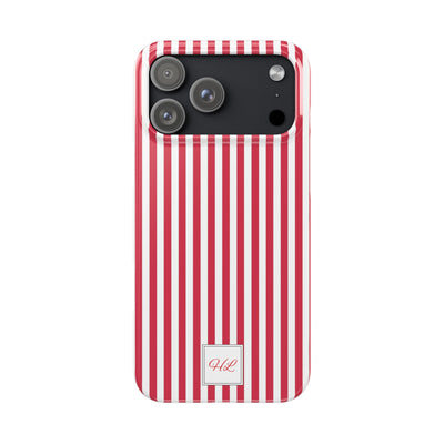 Slim Custom Personalized Winterberry Red Striped Phone Case for Iphone 17 - | iPhone 16 Pro Max Case | iPhone 15 Case Iphone 14 13 12 11 10 9 8 - Studio40ParkLane