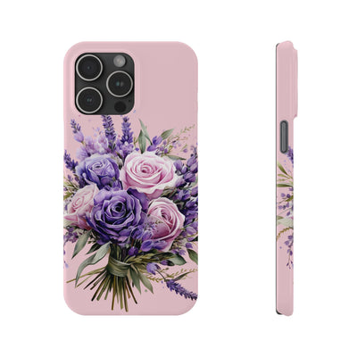 Slim Lavender Bouquet Flowers Cute Phone Cases for Iphone 16 Pro Max | iPhone 15 Case | iPhone 15 Pro Max Case, Iphone 14, Iphone 14 Pro Max, Iphone 13 12 11 8 7