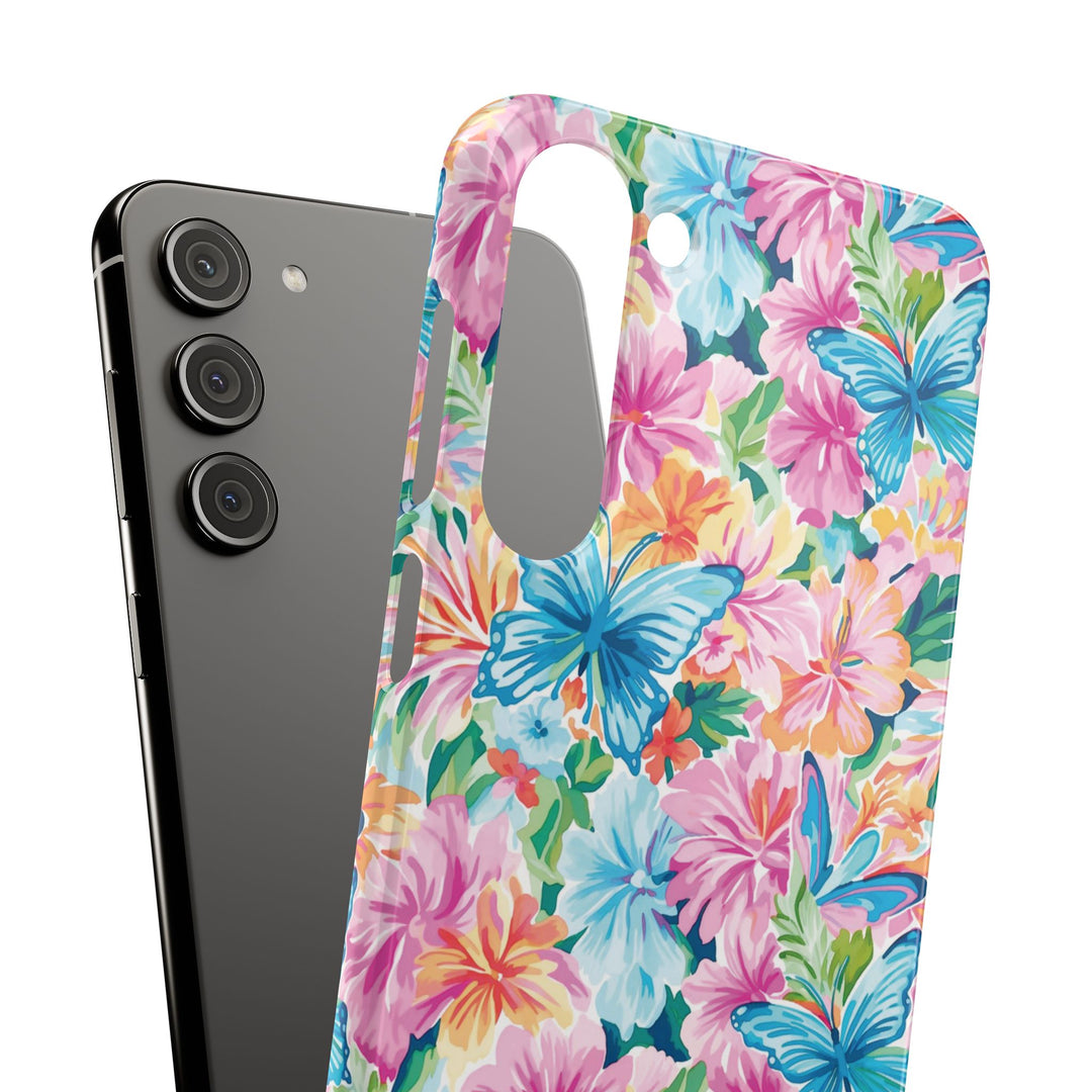 Sleek Snap Butterflies Flowers Cute Phone Case for iPhone 16 15 14 13 12 11 X Xs Max Xr Pro Plus Samsung Galaxy S24 S23 S22 S21 S20 Ultra