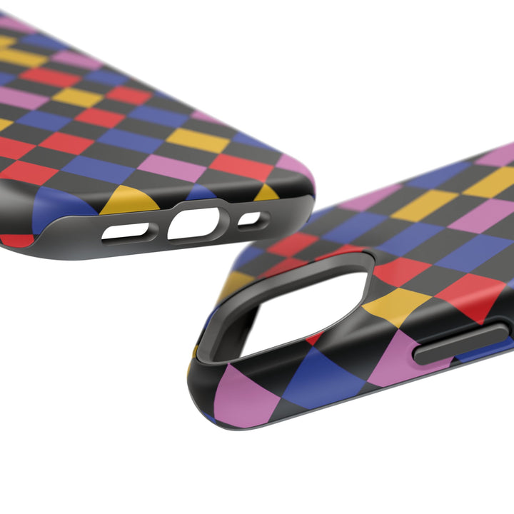 Aesthetic Colorful Checkerboard Tough Magsafe Phone Case - For iPhone 17 Pro Max iPhone 16 Pro iPhone 15 Iphone 14 Plus 13 Pro 12 11 Gift - Studio40ParkLane